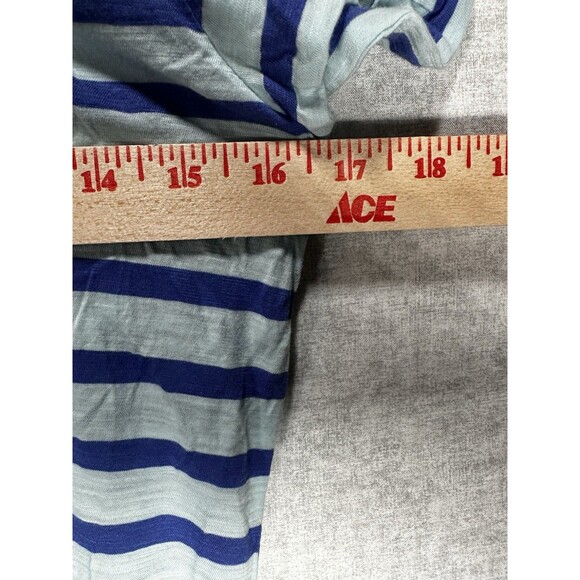 T by TALBOTS Womens Size MP Short Sleeve Pull Over Top T Shirt Blue Striped - Picture 8 of 8